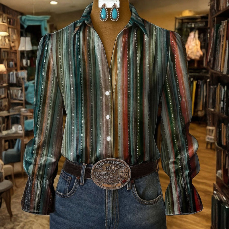 Blusa vintage con degradado de color